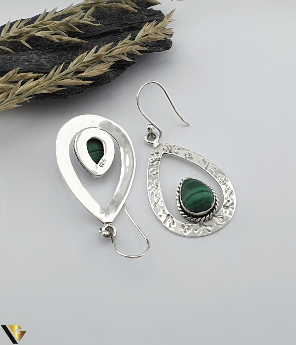 Cercei Argint 925, Malachit [2]