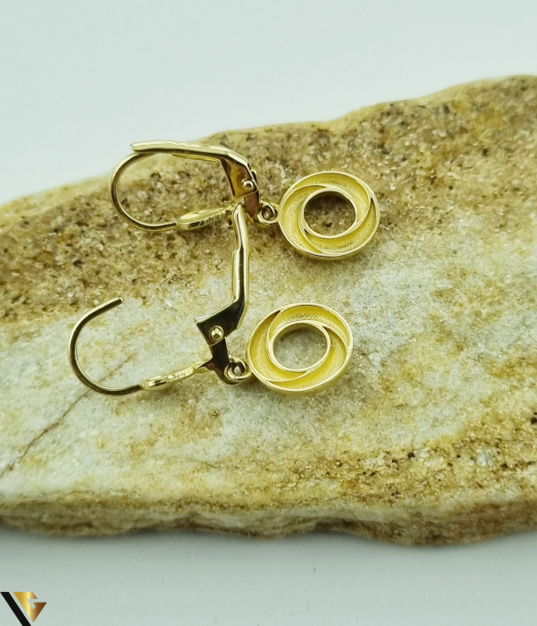 Cercei aur 14k Greutate: 1.84 grame Dimensiune: 9 mm / 24  mm Marcaj / titlu: 585 Locatie: HARLAU Tel: 0723353111 [3]