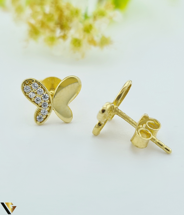 Cercei aur 14k, cristale de zirconiu [2]