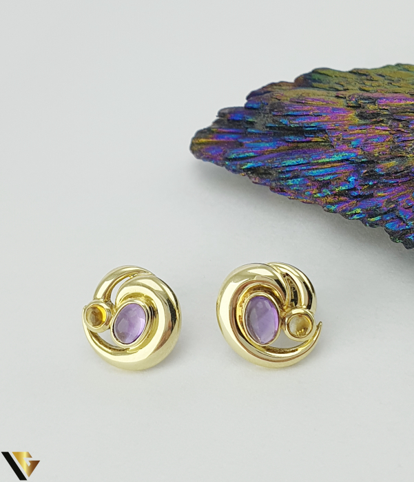 Cercei  Aur 14k, Ametist si Citrin [2]