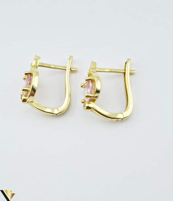 Cercei aur 14k,cubic zirconia Greutate: 3.24 grame Dimensiune: 14.10 mm / 9.00 mm Marcaj / titlu: 585 Locatie: HARLAU Tel: 0723353111 [3]