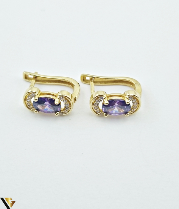 Cercei aur 14k Greutate: 3.26 grame Dimensiune: 13.08 mm / 6.70 mm Marcaj / titlu: 585 Locatie: HARLAU Tel: 0723353111 [2]