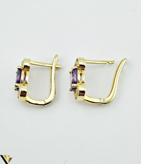 Cercei aur 14k Greutate: 3.26 grame Dimensiune: 13.08 mm / 6.70 mm Marcaj / titlu: 585 Locatie: HARLAU Tel: 0723353111 [3]