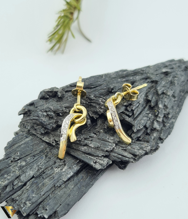 Cercei Aur 14k, Diamante 0.05 ct [2]