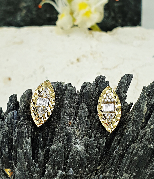 Cercei Aur 14k, Diamante 0.14 ct in total [2]
