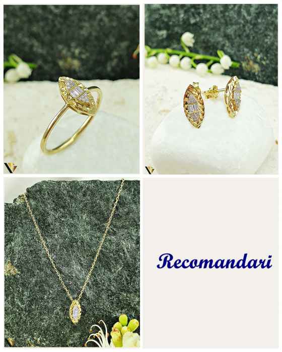 Cercei Aur 14k, Diamante 0.14 ct in total [4]