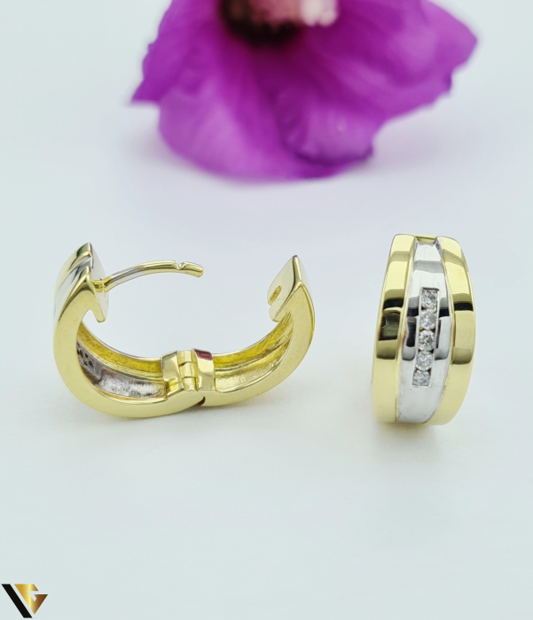 Cercei Aur 14k, Diamante 0.16 ct [3]
