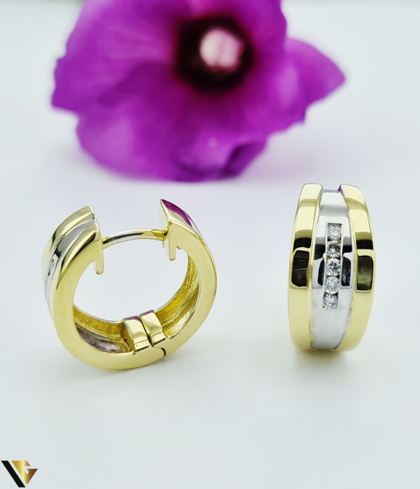 Cercei Aur 14k, Diamante 0.16 ct [2]