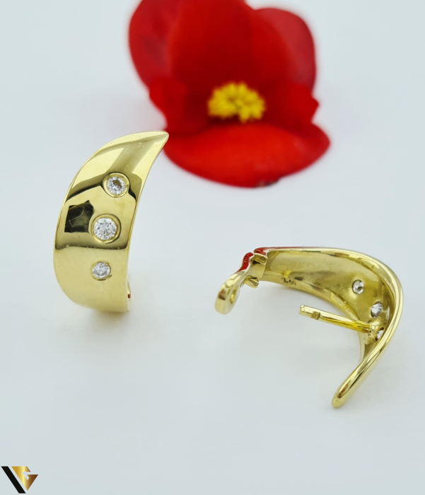 Cercei Aur 14k, Diamante 0.18 ct [2]