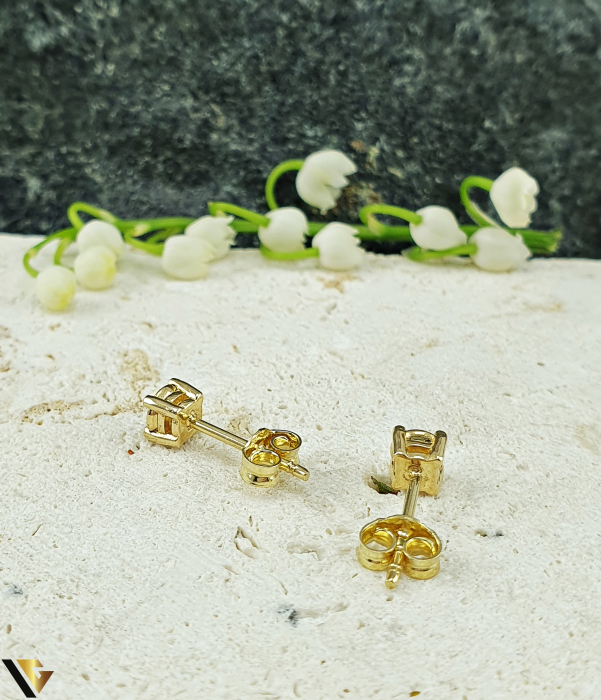 Cercei Aur 14k, Diamante 0.18 ct in total [2]