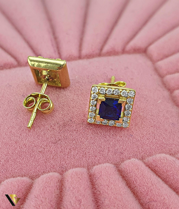 Cercei Aur 14k, Diamante 0.20 ct total, Safire [2]
