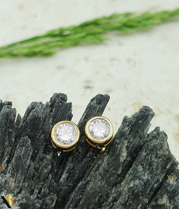 Cercei Aur 14k, Diamante 0.24 ct in total [2]