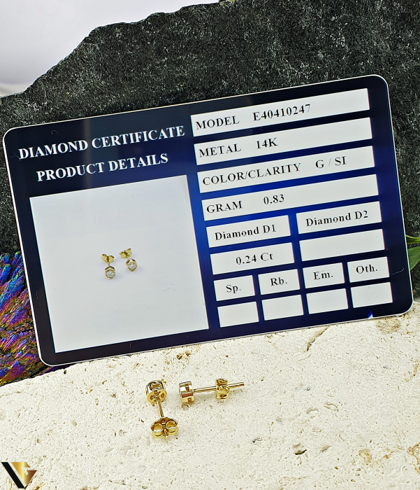 Cercei Aur 14k, Diamante 0.24 ct in total [3]