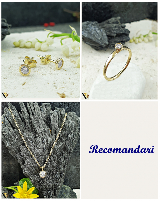 Cercei Aur 14k, Diamante 0.24 ct in total nou [4]
