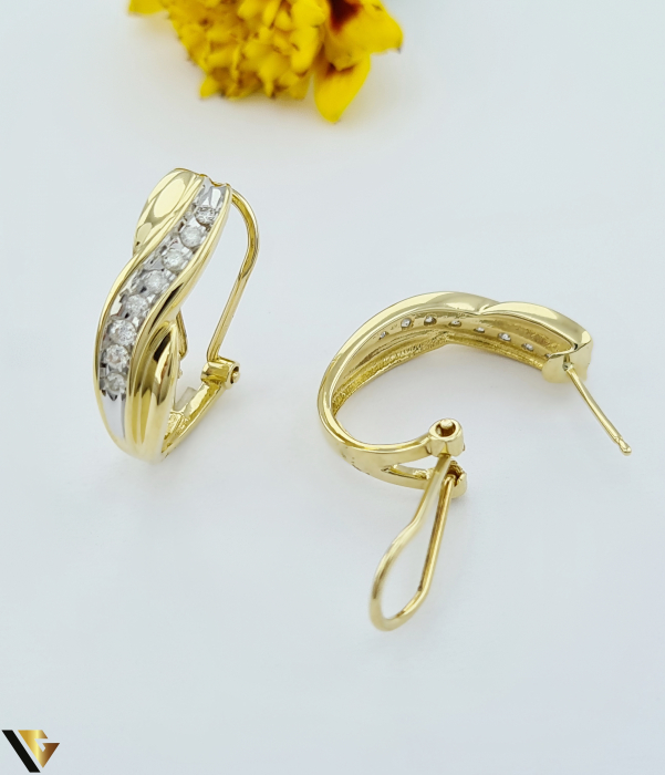 Cercei Aur 14k, Diamante 0.32 ct [2]