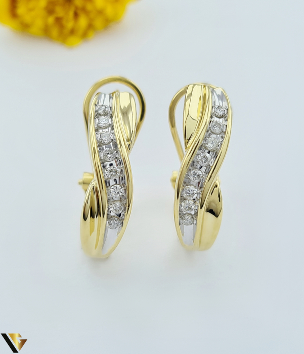 Cercei Aur 14k, Diamante 0.32 ct [3]