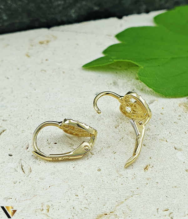 Cercei Aur 14K, Inima, Zirconiu [2]