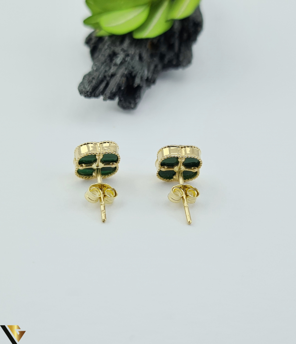 Cercei Aur 14K , Malachit [2]