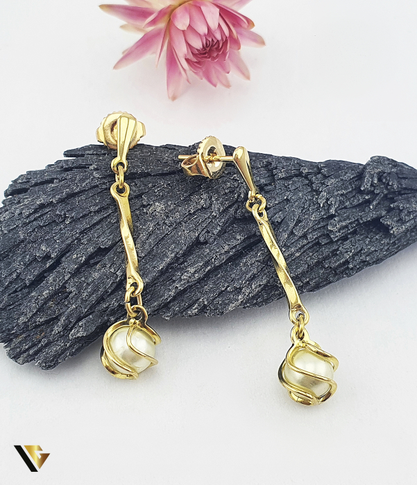 Cercei Aur 14k, Perla [1]