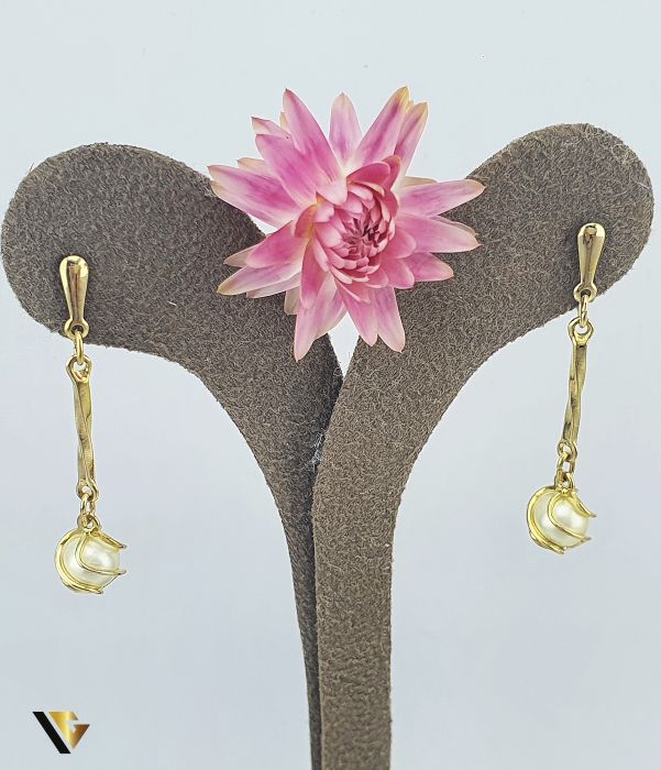 Cercei Aur 14k, Perla [2]