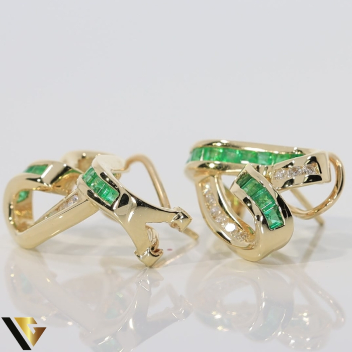 Cercei Aur 14k, Smaralde 0.82 ct, Diamante 0.32 ct [2]