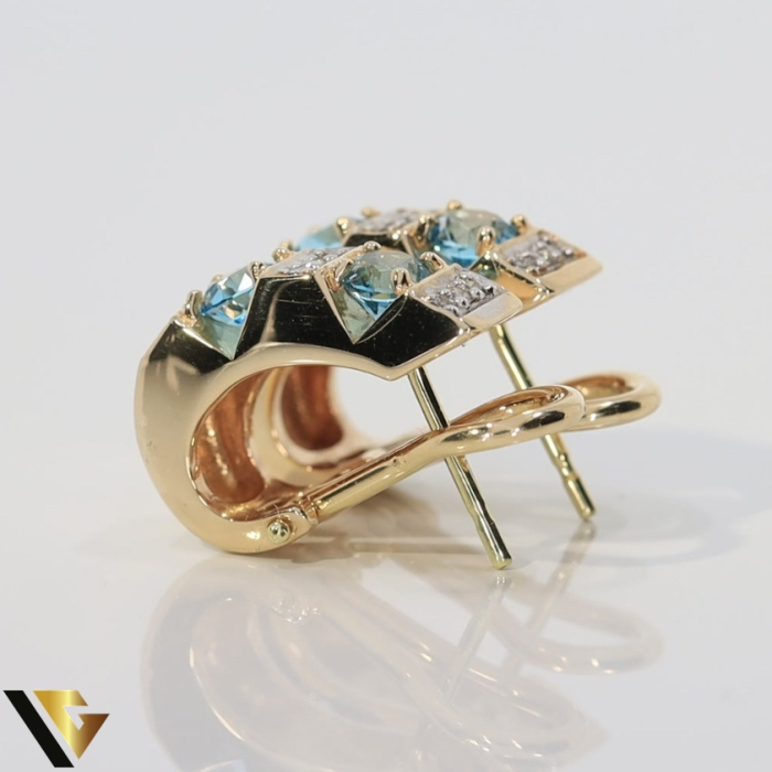 Cercei Aur 14k, Topaze 1.00 ct, Diamante 0.16 ct [2]