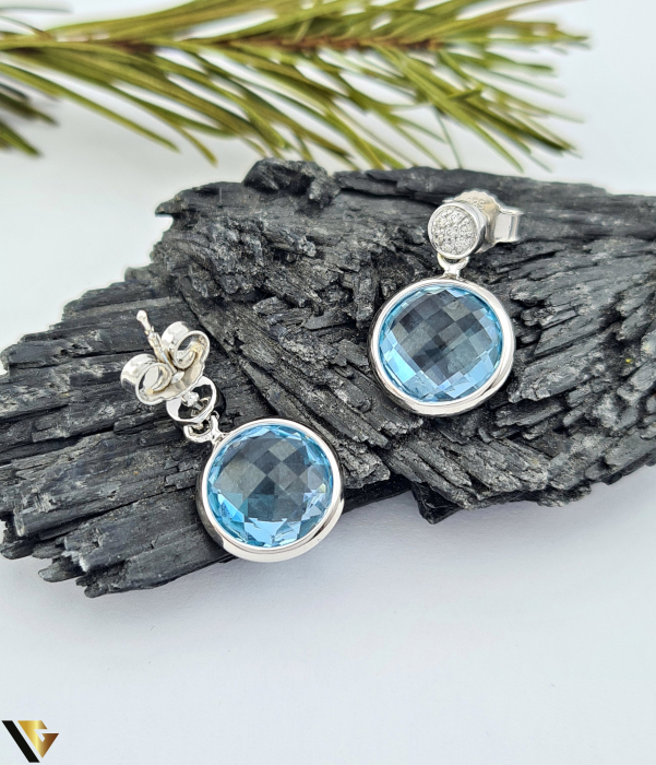 Cercei Aur 14k, Topaze , Diamante 0.07 ct [2]