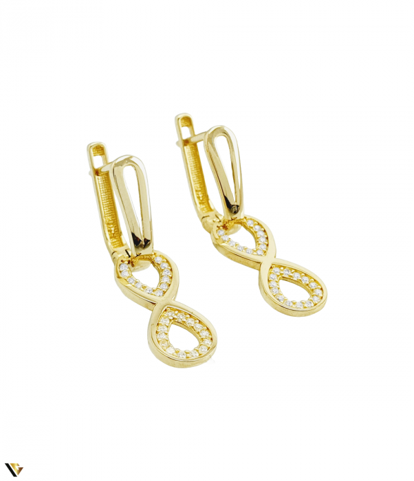 Cercei Aur 14K , Infinit cu Zirconiu [3]