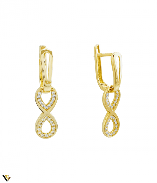 Cercei Aur 14K , Infinit cu Zirconiu [2]