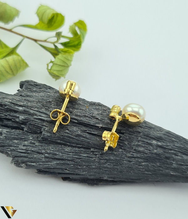 Cercei Aur 18k, Diamante 0.06 ct, Perla [2]