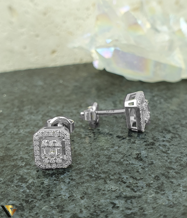 Cercei Aur Alb 18k, Diamante 0.34 ct [1]