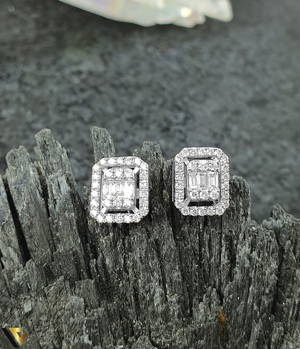 Cercei Aur Alb 18k, Diamante 0.34 ct [2]
