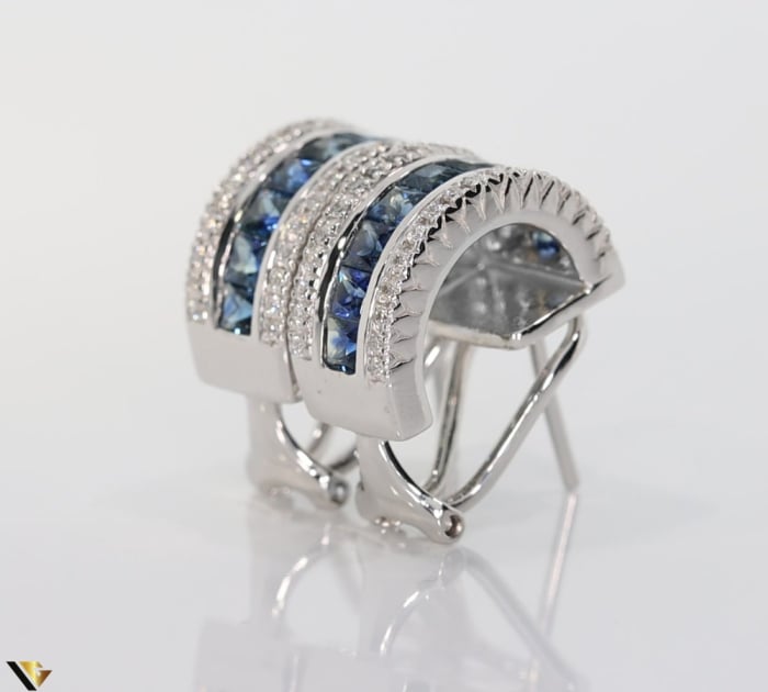 Cercei Aur 18k, Safire 1.80 ct, Diamante 0.58 ct [2]