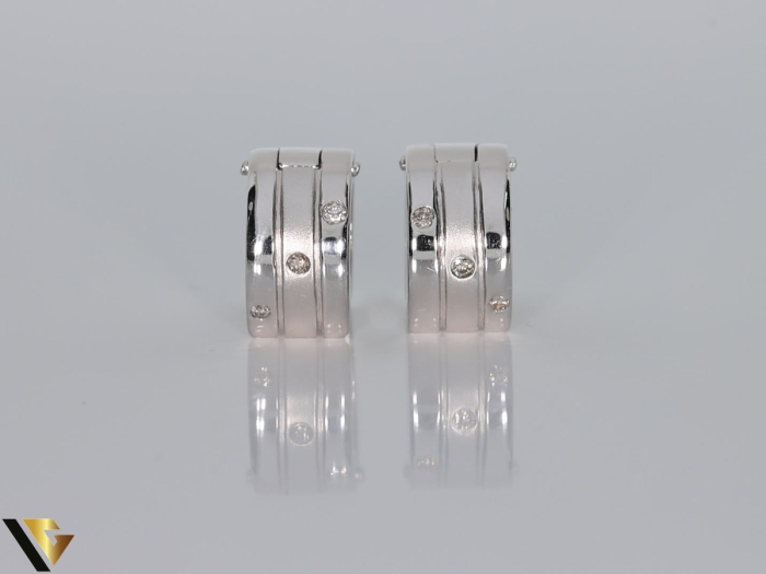 Cercei Aur Alb 14k, Diamante 0.09 ct [2]