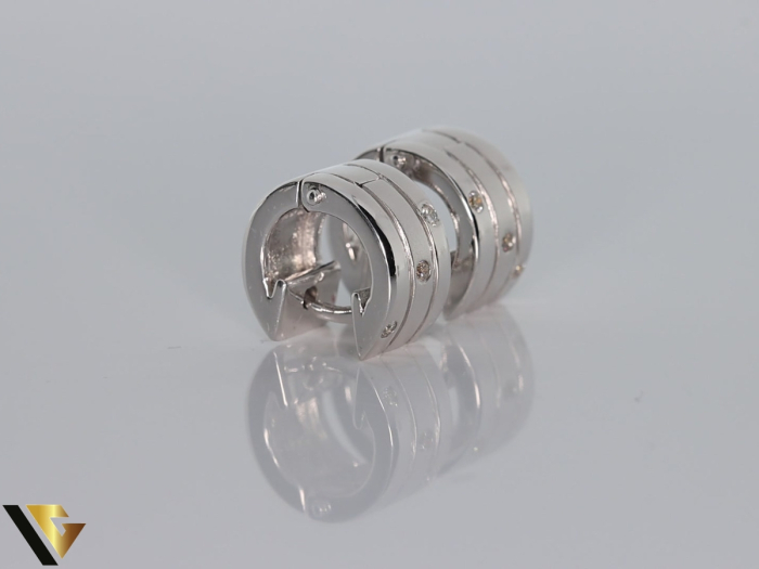 Cercei Aur Alb 14k, Diamante 0.09 ct [4]
