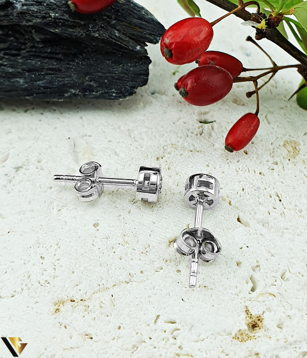 Cercei Aur Alb 14k, Diamante 0.24 ct in total [2]