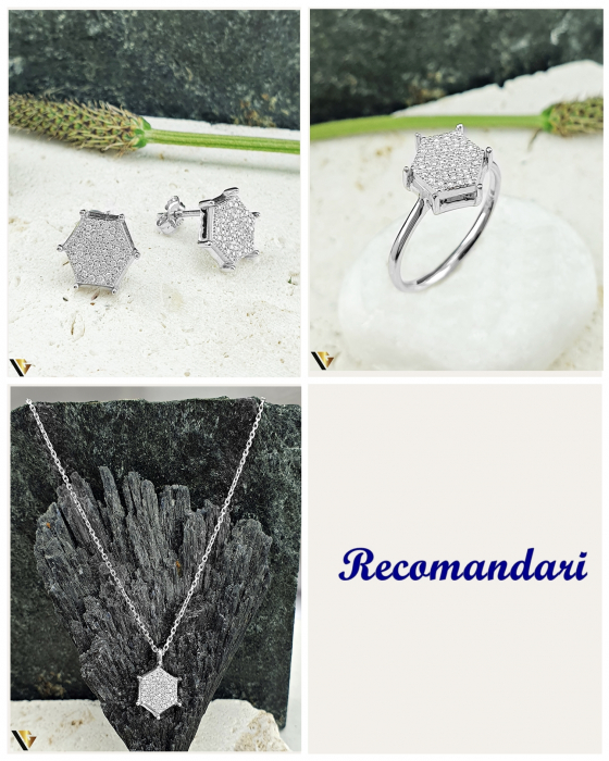 Cercei Aur Alb 14k, Diamante 0.28 ct in total [4]