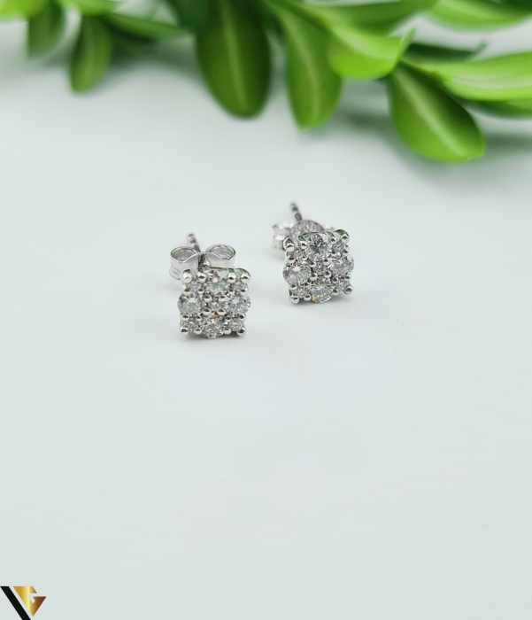Cercei Aur Alb 14k ,Diamante 0.42 ct [2]