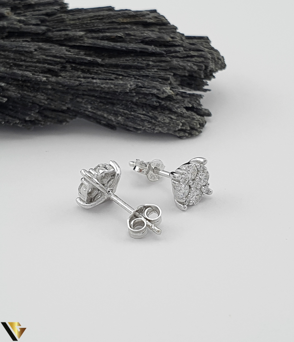 Cercei Aur Alb 14k, Diamante 0.66 ct [2]