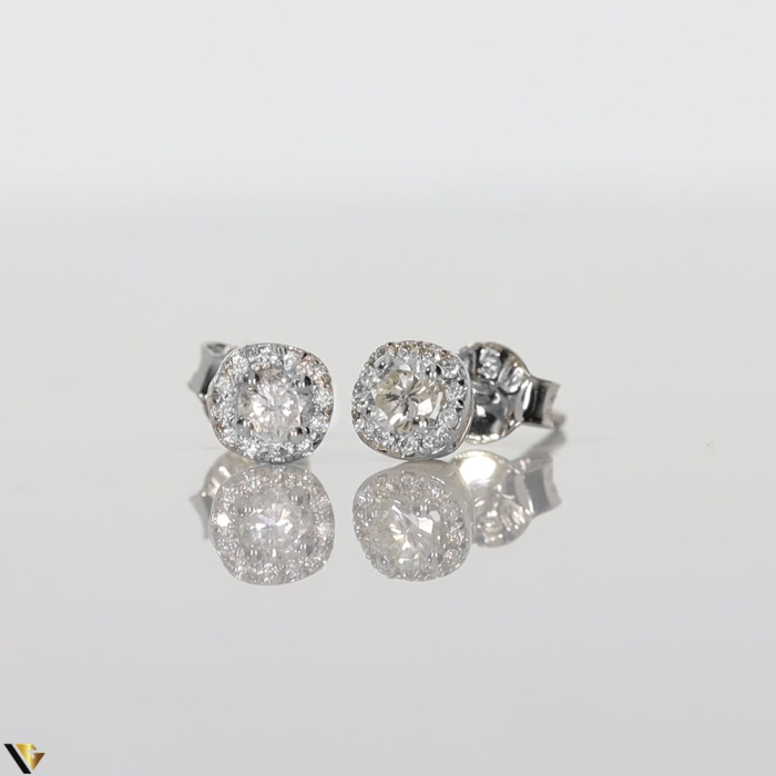 Cercei Aur Alb 18k, Diamante 0.32 ct [2]