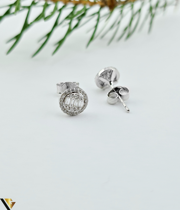 Cercei Aur Alb 18k, Diamante 0.36 ct [2]