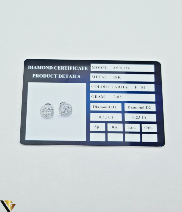 Cercei Aur Alb 18k, Diamante 0.55 ct [5]