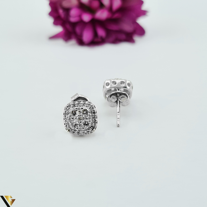 Cercei Aur Alb 18k, Diamante 0.55 ct [3]