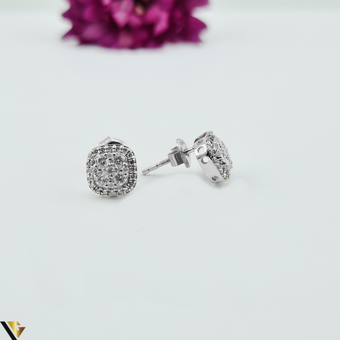 Cercei Aur Alb 18k, Diamante 0.55 ct [2]