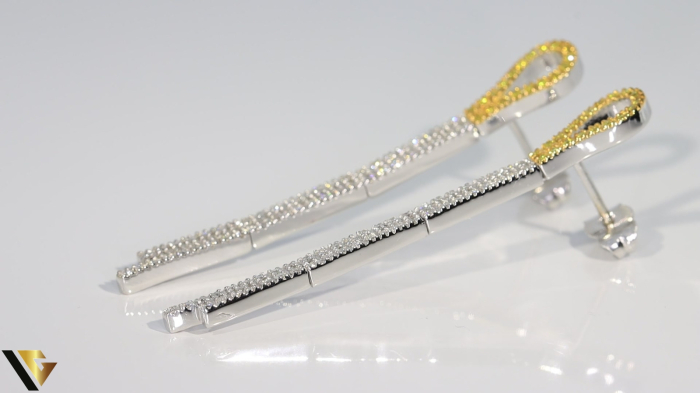 Cercei Aur Alb 18k, Diamante 0.70 ct [2]