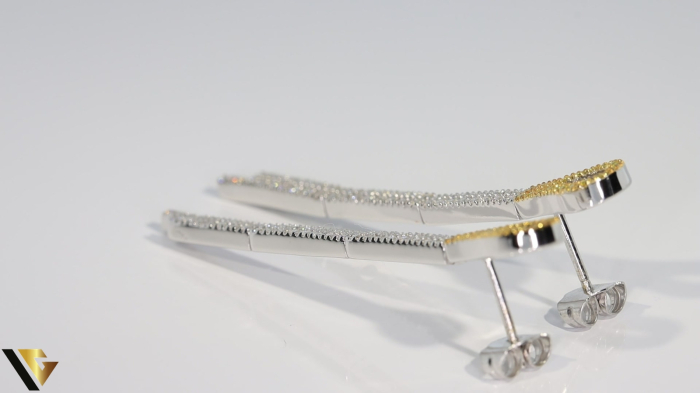 Cercei Aur Alb 18k, Diamante 0.70 ct [3]