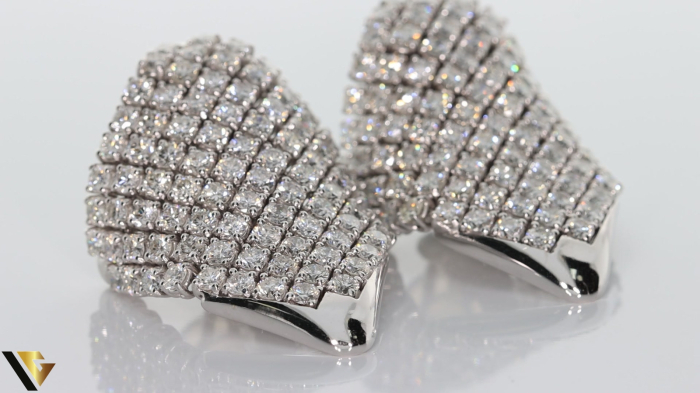 Cercei Aur Alb 18k, Diamante 12.00 ct [4]