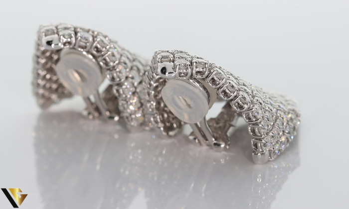 Cercei Aur Alb 18k, Diamante 12.00 ct [5]