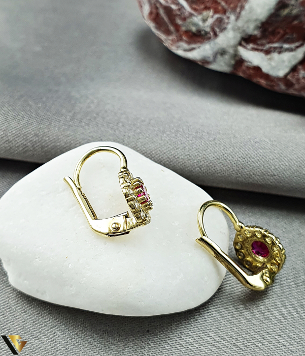 Cercei Aur 14k, Spinel si Zirconiu [2]