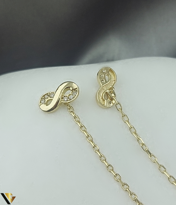 Cercei cu Lant, Aur 14k, Zirconiu [2]